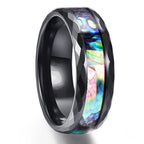 Fashion 8mm Deer Antler Black Titanium Stainles Steel Rings For Men Women Forest Elk Antler Ring Wedding Ring Men Wedding Band