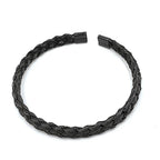 Luxury Roman Royal Classic Titanium Steel Hemp Rope Buckle Open Bangle Bracelets Fashion Type C Twisted Numeral For Men