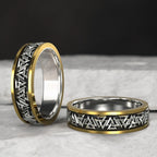 925 Silver Nordic Viking Ring Trendy Valknut Ring Silver Welding Copper Rune Tail Ring Fashion Jewelry