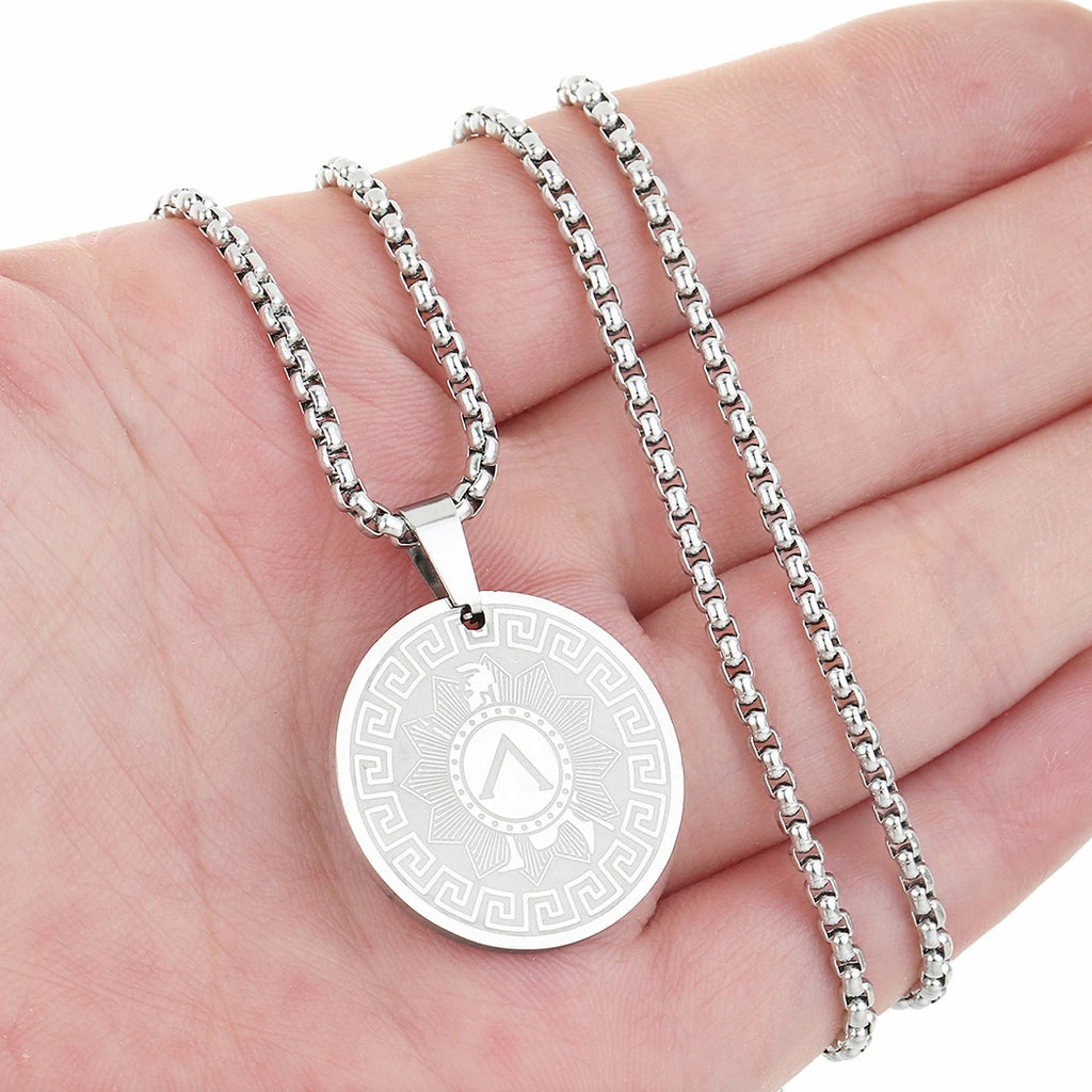 Spartan Warrior Stainless Steel Pendant Necklace