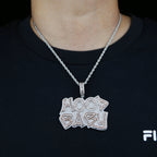 New Iced Out Bling Letter Hood Baby Pendants Necklaces Cubic Zirconia Two Tone Color Charm For Men Women Hip Hop Jewelry