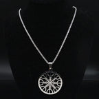 Viking Compass Pendant Necklace — Stainless Steel