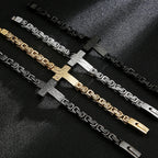 Cross Braslet Men Stainless Steel Armband For Men 7MM Link Chain Mens Bracelets Birthday Gfts For Boyfriend Logo Name