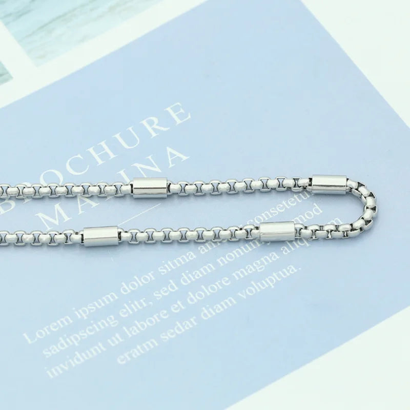 316L Stainless Steel New BOX Chain Necklace for Men Women Viking Jwelry Vintage Aestethic Cable Cuban Chunky Trendy