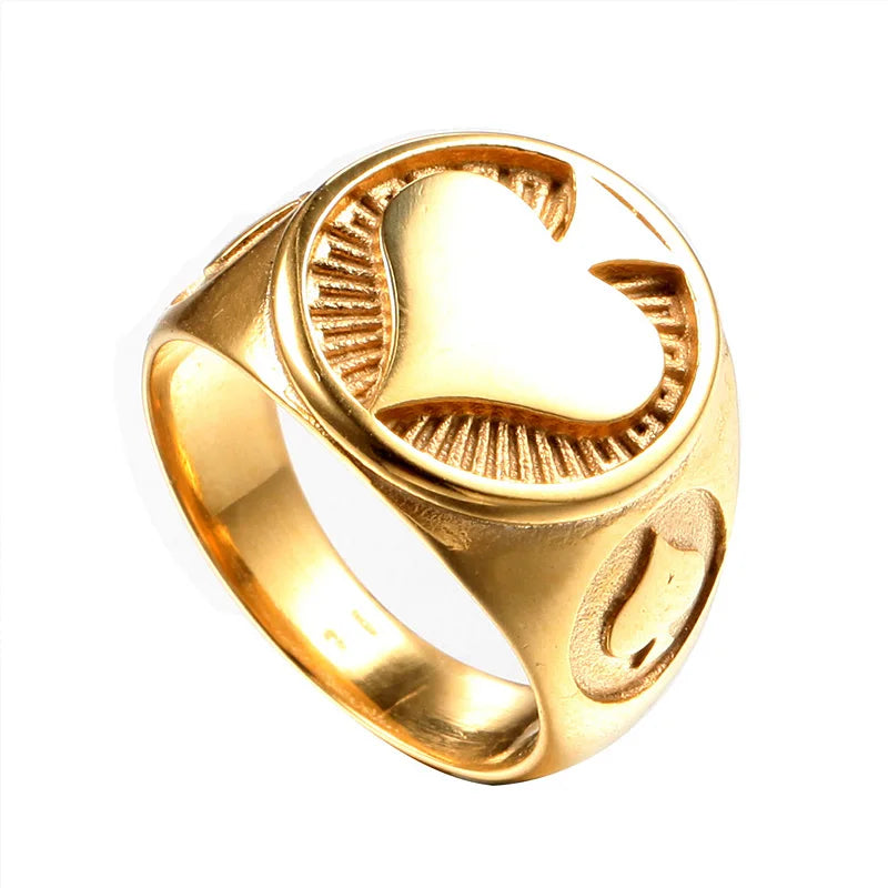 Lucky Ace of Spades Ring for Men — Gambler Band, Stainless Steel
