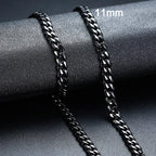 Vnox 18-70cm Curb Chain Necklaces 3-11mm Men's Miami Cuban Link Classic Punk Heavy Metal Stainless Steel Long Women