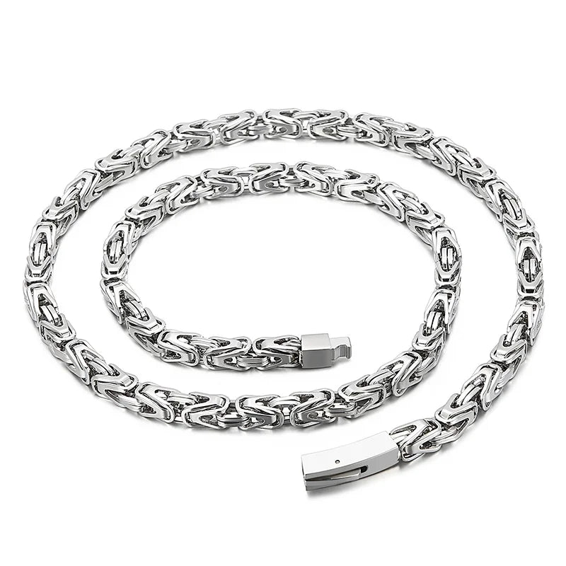 50-65CM 25.5" 6MM Chain Necklace Choker for Men Luxury Gold Color Stainless Steel Men's Necklaces Best Friends Birthday