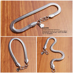Vintage Snake Chain Bracelet & Necklace 6mm — Silver-Tone