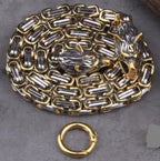 Stainless Steel Viking Goat Head Square-link Chain with Round Clasp without Pendant with wooden box as christmas gift