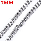 HNSP 316L Stainless Steel Curb Cuban Flat Link Chain Waterproof Necklace For Men Jewelry Minimalist Punk Style Accessories