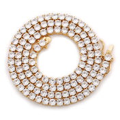 4mm Iced Out Tennis Chain Necklace — Rose Gold