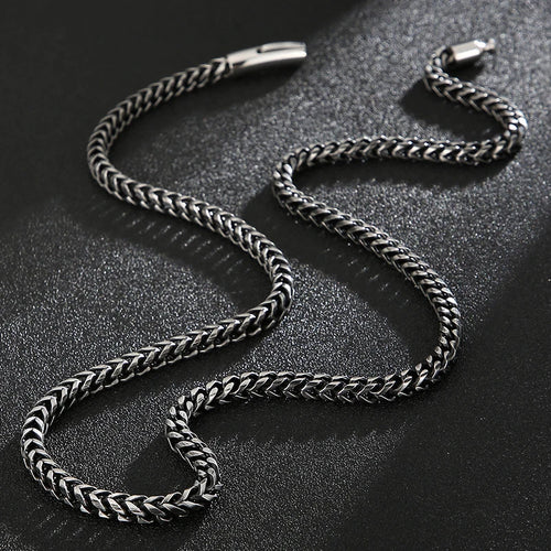 Matte Stainless Steel Men's On Hand Link Chain Bracelet 4/6MM Thick Handles for Men 68CM Long Male Necklace Choker