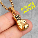 Fitness Gym Bodybuilding Boxing Gloves Stainless Steel Men Necklaces Pendants Chain for Boyfriend Male Jewelry Gift