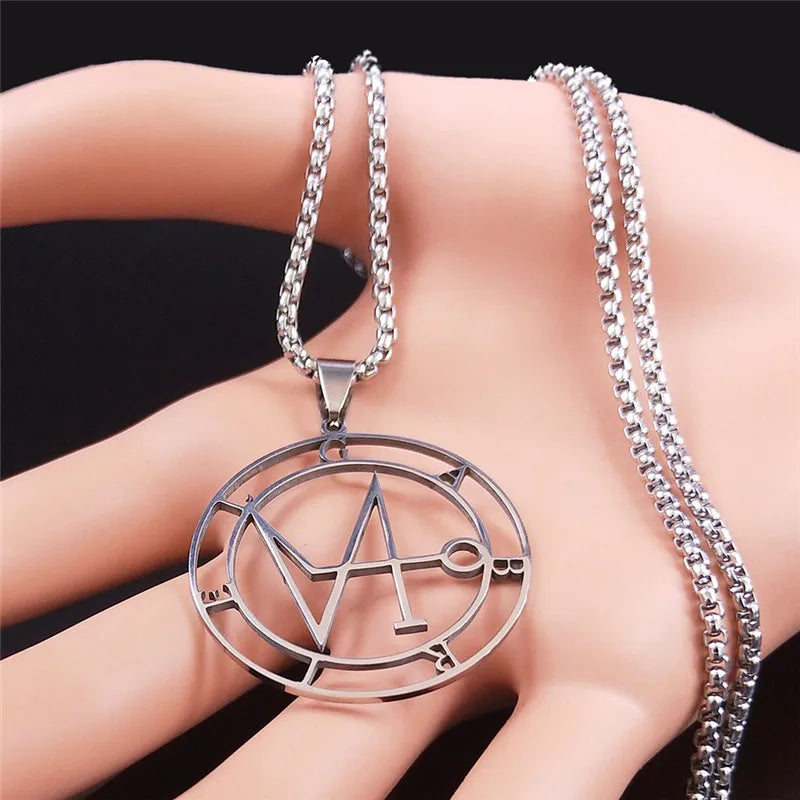 Archangel Gabriel Pendant Necklace — Stainless Steel