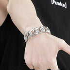 Massive Man Bracelet Men's Boys Matte 316l Stainless Steel 20MM Width Link Chain Bangle Man Wrist Bracelets On Hand