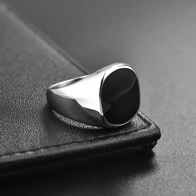 Smooth Signet Ring — Stainless Steel