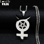 Inverted Cross Silver Chain Necklace — Stainless Steel