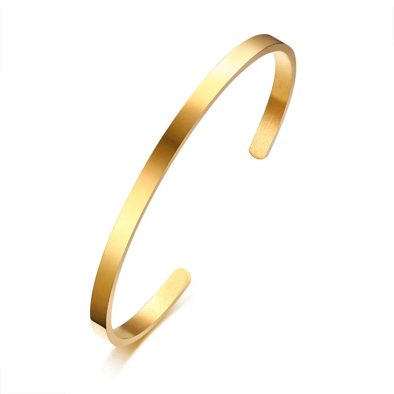 Cross Cuff Bangle Bracelet — Stainless Steel