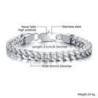 Stylish Stainless Steel Bali Foxtail Chain Bracelet for Men,Double Franco Link Chain Bracelets,Male Jewelry Gift for