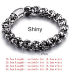 12/15mm Evil Ghost Head Skull Chain Bracelet Men 316L Stainless Steel Punk Shiny Matte Biker Rock Demon Jewelry