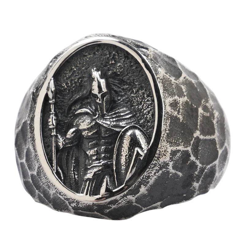 Spartacus Warriors sterling Silver Ring Male Spartan Warrior Fashion Jewelry