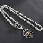 Massive Gothic Lion Head Charm Pendant Necklace For Man Stainless Steel 71CM Long Chain Birthday Jewelry Gifts For