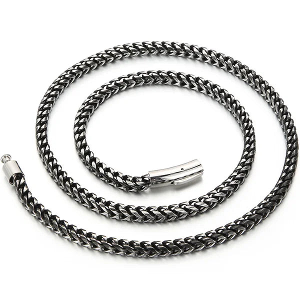Matte Stainless Steel Men's On Hand Link Chain Bracelet 4/6MM Thick Handles for Men 68CM Long Male Necklace Choker