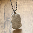 Dog Tag Pendant Necklace — Stainless Steel