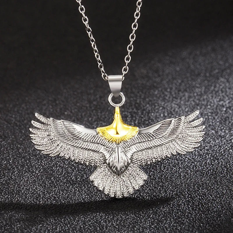 Eagle Pendant Necklace with Choker Chain