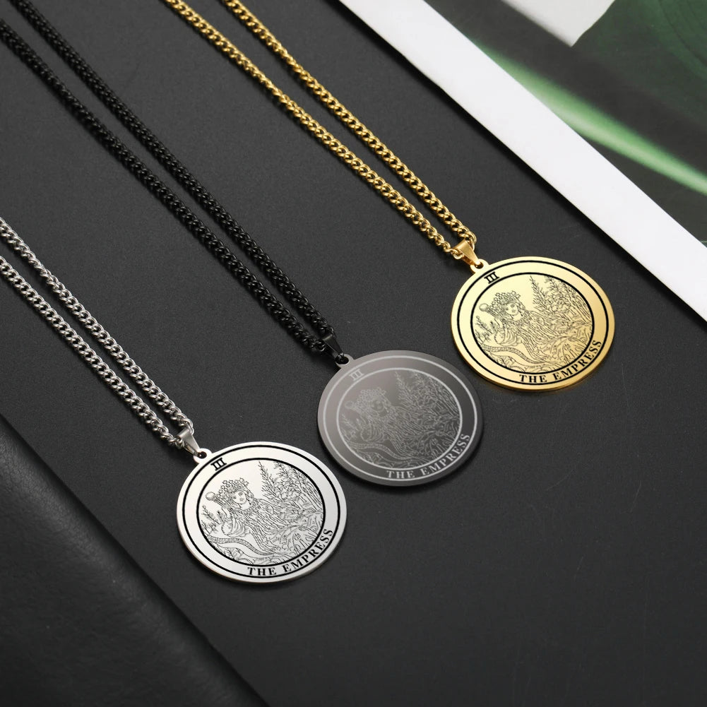 Tarot Card Pendant Necklace — Stainless Steel