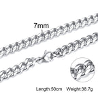 Cuban Link Chain Necklace 3-7mm — Stainless Steel