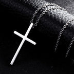 Minimalist Cross Pendant Necklace — Silver