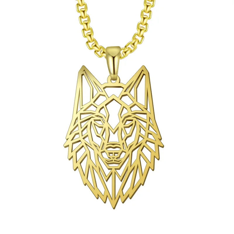 My shape Wolf Necklace for Men Women Stainless Steel Necklaces Men's chain Fashion Animal Male Necklace Punk Jewelry
