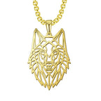 My shape Wolf Necklace for Men Women Stainless Steel Necklaces Men's chain Fashion Animal Male Necklace Punk Jewelry