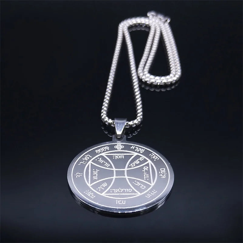 Star Pentacle Silver Pendant Necklace — Stainless Steel