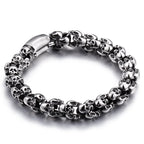 Punk Skull Bracelets Men Stainless Steel Shiny Matte Skull Charm Link Chain Brecelets Male Gothic Jewelry 2021