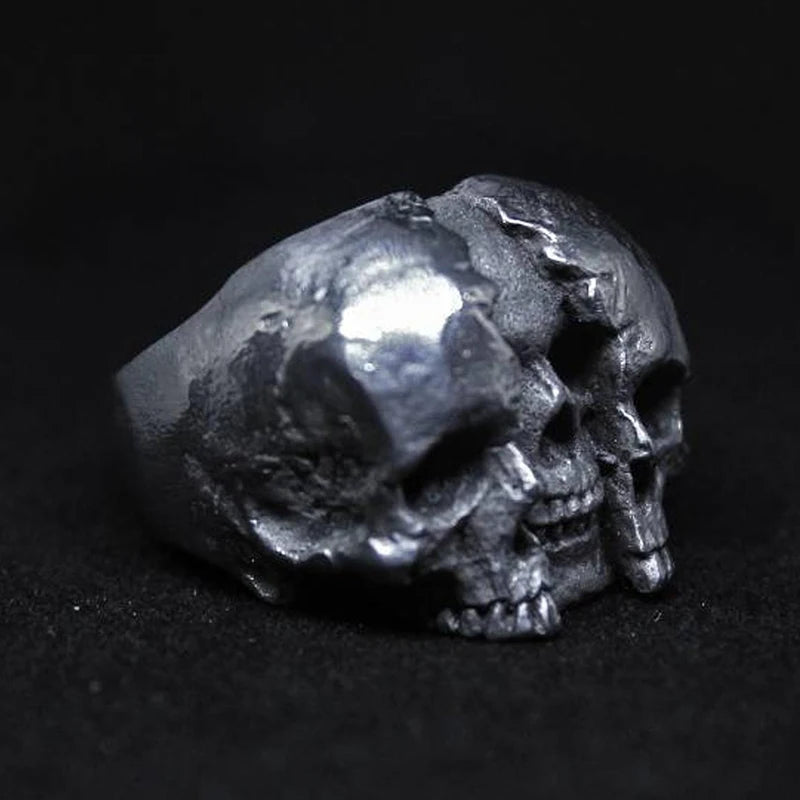 Onlysda Cool Men's Calvarium Skull Ring With Cross Gothic 316L Stainless Steel Biker Anel Motorcycle Band jewellery Gift