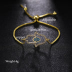 Iced Out Hamsa Copper Bracelet — Adjustable
