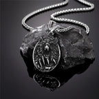 Viking Fenrir Wolf Claw Necklace Odin Norse Rune Gold Color Stainless Steel Pendant Amulet Retro Icelandic Jewelry Gift