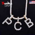 Zircon Tennis Letters Necklaces & Pendant For Men/Women Gold Color Fashion Hip Hop Jewelry with 4mm Tennis Chain