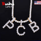 Zircon Tennis Letters Necklaces & Pendant For Men/Women Gold Color Fashion Hip Hop Jewelry with 4mm Tennis Chain