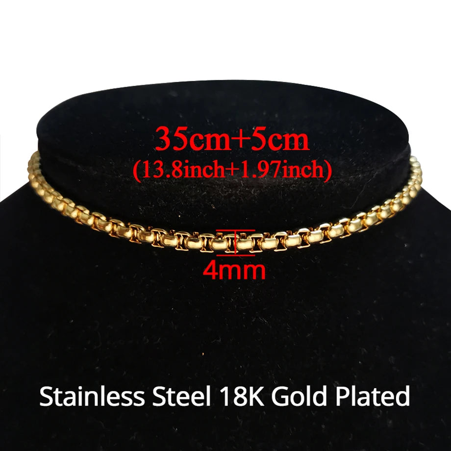 Punk Cuban Link Choker Necklace Collar Statement Chunky Stainless Steel Gold Color Thick Chain Necklace For Men Women Jewelry