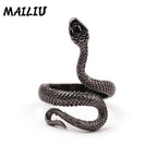 Rattlesnake Ring Vintage Silver Plated Snake Ring Motorcycle Party Punk Domineering Ring Women Men Ring Cool Hip Hop