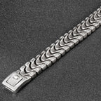 Men's Stainless Steel 16MM Keel Chain Bracelet For Man 8.46 Inches Vintage Old Silver Color Metal Jewellery Items