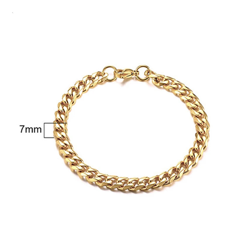 Cuban Curb Chain Bracelet — Stainless Steel