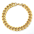 3-11MM Gold Color Stainless Steel Bracelets For Men Women Unisex Curb Cuban Link Chain Simple Wrist Jewelry Gifts
