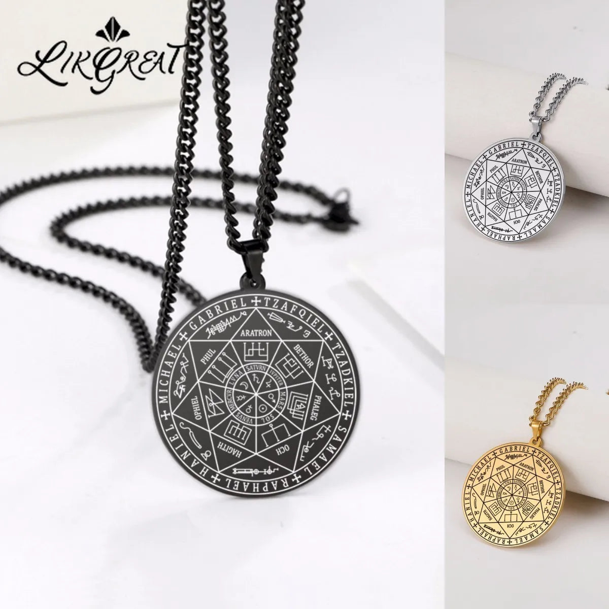 Archangel Sigil Pendant Necklace — Stainless Steel
