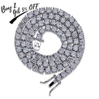 TOPGRILLZ 3mm-10mm Iced Out Bling AAA Zircon 1 Row Tennis Chain Necklace Men Hip Hop Jewelry Gold Silver Color Charms