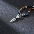 Tibetan Phurba Dagger Stone Necklace — Stainless Steel