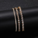TBTK Fashion 3mm/4mm/5mm One Row Iced Out Chain AAA Zirconia Tennis Bracelet Hiphop Charms Wrist Luxury Jewelry